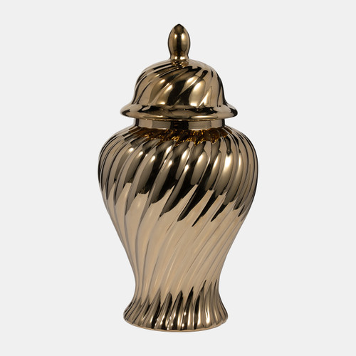 Sagebrook Home Cer 20" Swirl Temple Jar Gold Wishlist Create New