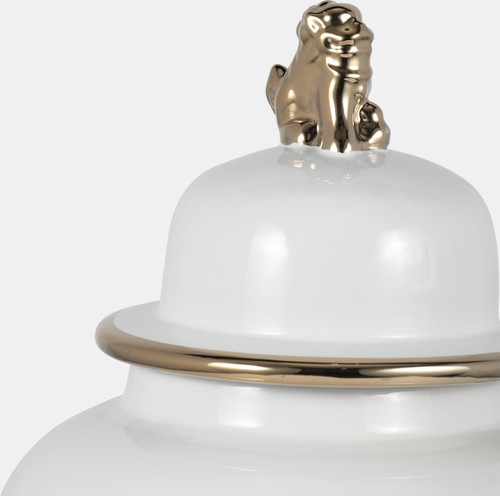 Sagebrook Home Cer 24" Lion Head Temple Jar White/gold Wishlist Create New