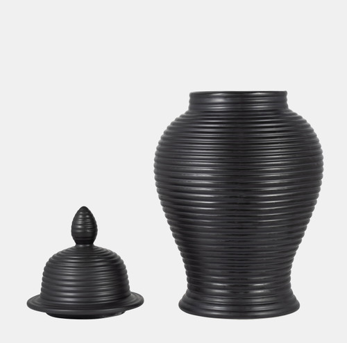 Sagebrook Home Cer 24" Ribbed Temple Jar Black Wishlist Create New