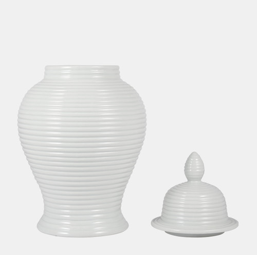 Sagebrook Home Cer 24" Ribbed Temple Jar White Wishlist Create New