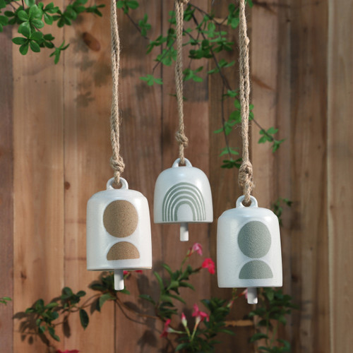 Sagebrook Home Cer 4" Hanging Bell Rainbow White/green Wishlist Create New