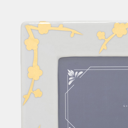 Sagebrook Home Cer 4x6 Cherry Blossom Photo Frame Gold/white Wishlist Create New
