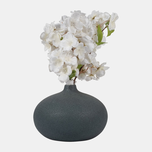 Sagebrook Home Cer 5" Round Volcanic Vase Denim Navy Blue Wishlist Create New