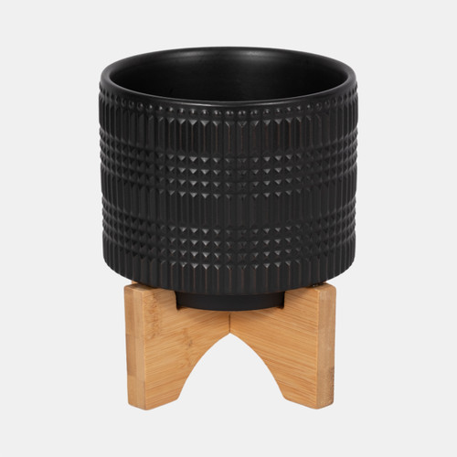 sagebrook home Cer 5" Tribal Planter W/ Stand Black Wishlist Create New