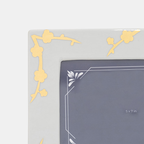 Sagebrook Home Cer 5x7 Cherry Blossom Photo Frame Gold/white Wishlist Create New