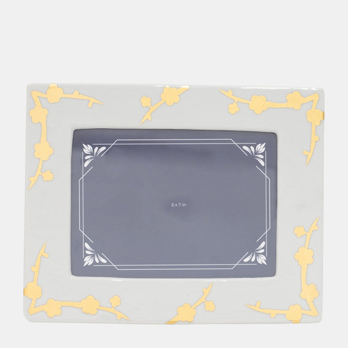 sagebrook home Cer 5x7 Cherry Blossom Photo Frame Gold/white Wishlist Create New
