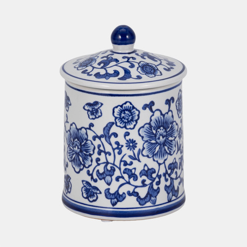 Sagebrook Home Cer 6" 8oz Chinoiserie Scntd Candle W/lid Wht/blu Wishlist Create New