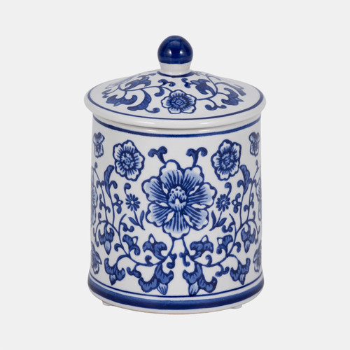 sagebrook home Cer 6" 8oz Chinoiserie Scntd Candle W/lid wht/blu Wishlist Create New