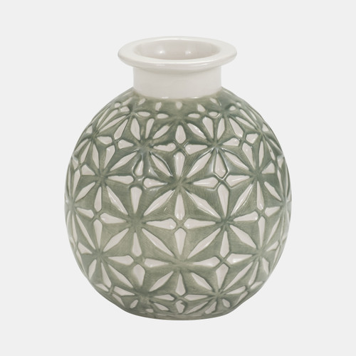 Sagebrook Home Cer 6" Daisy Vase Dark Sage Wishlist Create New