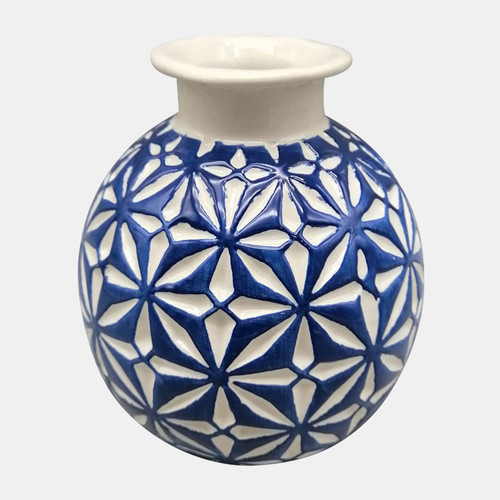 sagebrook home Cer 6"h Daisy Vase Blue Wishlist Create New