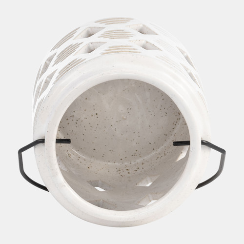Sagebrook Home Cer 6"h Diamond Cut Out Lantern Ivory Wishlist Create New