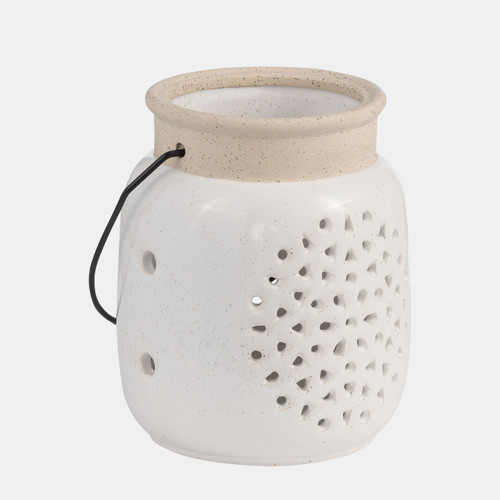 Sagebrook Home Cer 6"h Flower Cut Out Lantern Ivory Wishlist Create New