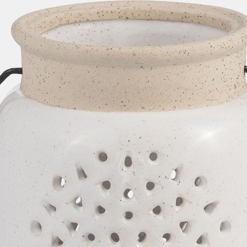 Sagebrook Home Cer 6"h Flower Cut Out Lantern Ivory Wishlist Create New