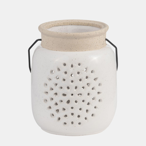 sagebrook home Cer 6"h Flower Cut Out Lantern Ivory Wishlist Create New