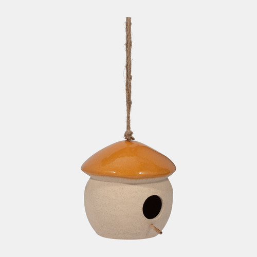 Sagebrook Home Cer 6" Round Bird Feeder Dark Orange Wishlist Create New