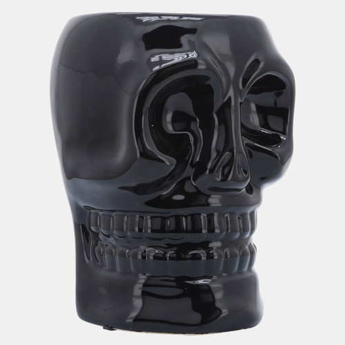 Sagebrook Home Cer 6" Skull Vase Black Wishlist Create New