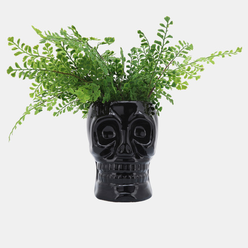 Sagebrook Home Cer 6" Skull Vase Black Wishlist Create New