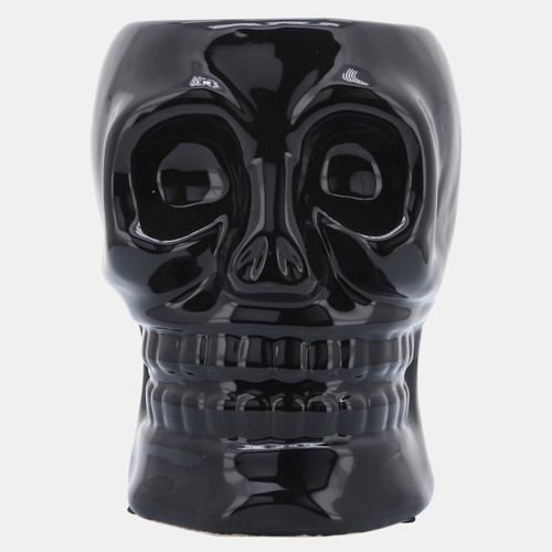 sagebrook home Cer 6" Skull Vase Black Wishlist Create New