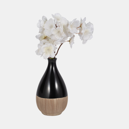 Sagebrook Home Cer 7"h 2-tone Teardrop Vase Creme/blk Wishlist Create New