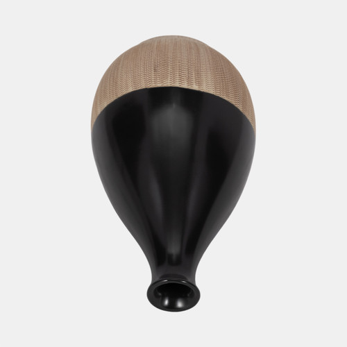 Sagebrook Home Cer 7"h 2-tone Teardrop Vase Creme/blk Wishlist Create New