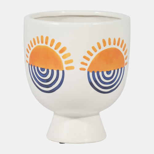 sagebrook home Cer 7"h Sunrise Eyes Flower Vase Wht/orange/blue Wishlist Create New