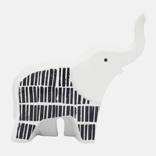 Sagebrook Home Cer 7"l Elephant Trunk Up Black/white Wishlist Create New