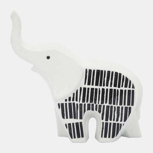 Sagebrook Home Cer 7"l Elephant Trunk Up Black/white Wishlist Create New
