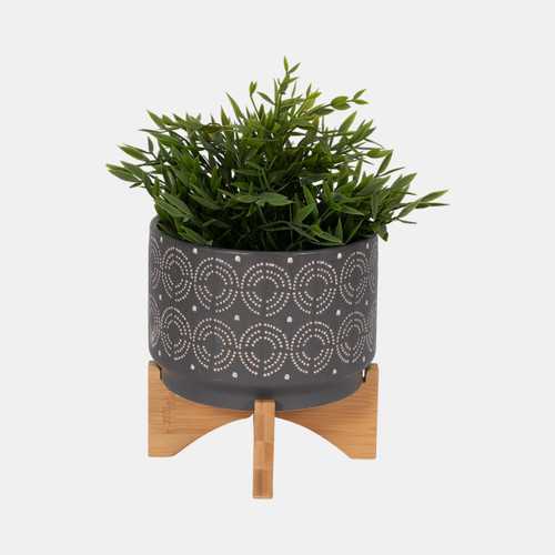 Sagebrook Home Cer 7" Swirl Planter On Stand Gray Wishlist Create New