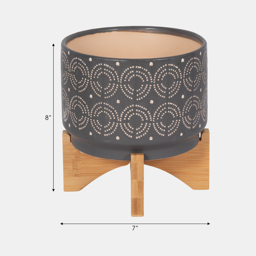 Sagebrook Home Cer 7" Swirl Planter On Stand Gray Wishlist Create New