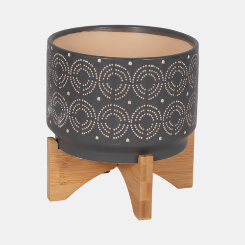 Sagebrook Home Cer 7" Swirl Planter On Stand Gray Wishlist Create New