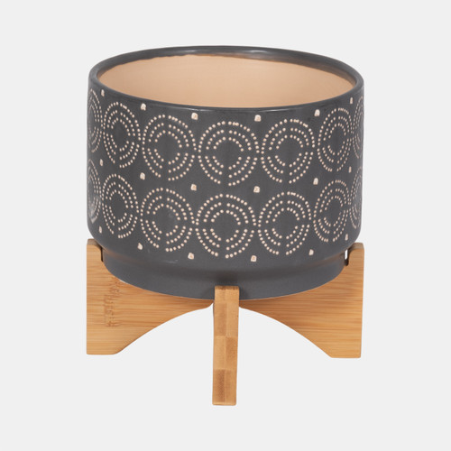 sagebrook home Cer 7" Swirl Planter On Stand Gray Wishlist Create New