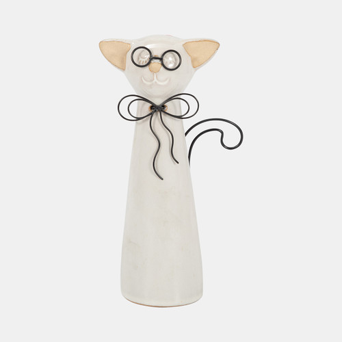 sagebrook home Cer 8"h Cat W/ Glasses Beige Wishlist Create New