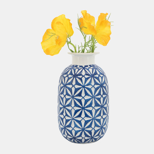 Sagebrook Home Cer 8"h Daisy Vase Blue Wishlist Create New