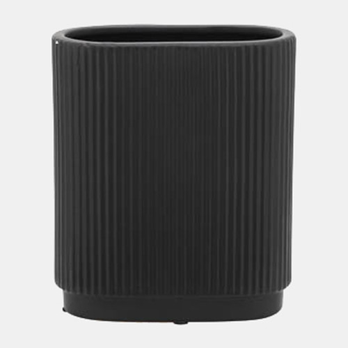 Sagebrook Home Cer 8"h Ridged Vase Black Wishlist Create New