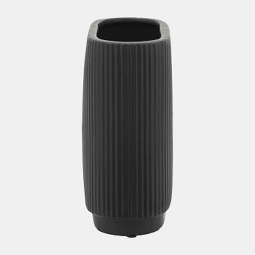 Sagebrook Home Cer 8"h Ridged Vase Black Wishlist Create New
