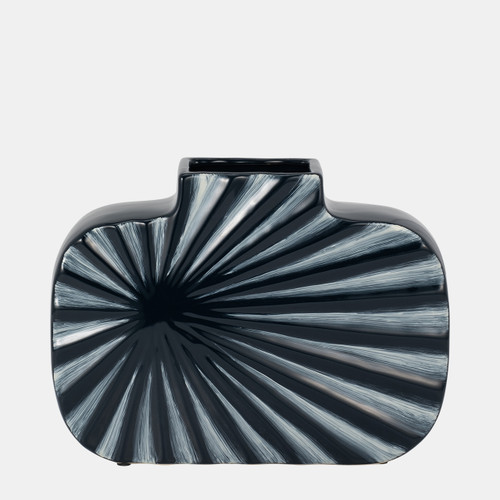 sagebrook home Cer 8"h Textured Vase Nvy Blue/cream Wishlist Create New