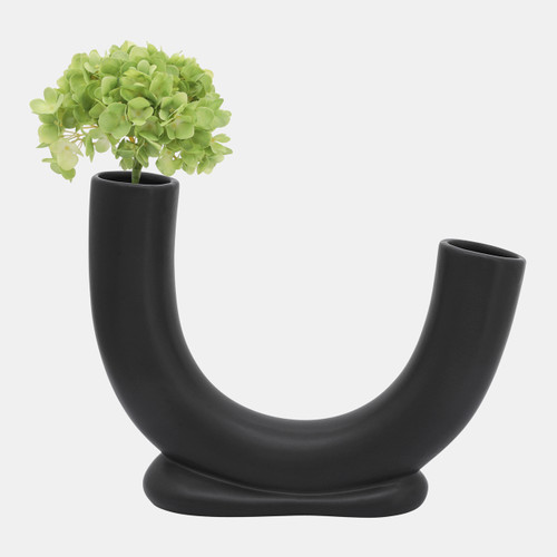 Sagebrook Home Cer 8"h U-shaped Vase W/ Base Black Wishlist Create New