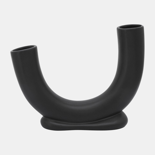 Sagebrook Home Cer 8"h U-shaped Vase W/ Base Black Wishlist Create New