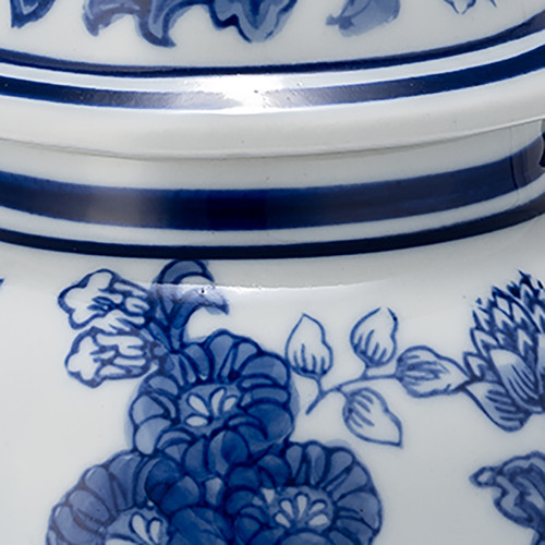 Sagebrook Home Cer 8" Temple Jar Bird/flower Blue Wishlist Create New