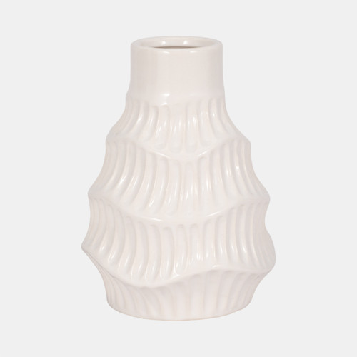 Sagebrook Home Cer 8" Wavy Vase White Wishlist Create New