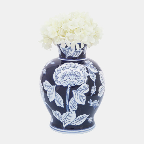 Sagebrook Home Cer 9"h Flower Vase Blue/white Wishlist Create New