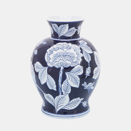 sagebrook home Cer 9"h Flower Vase Blue/white Wishlist Create New