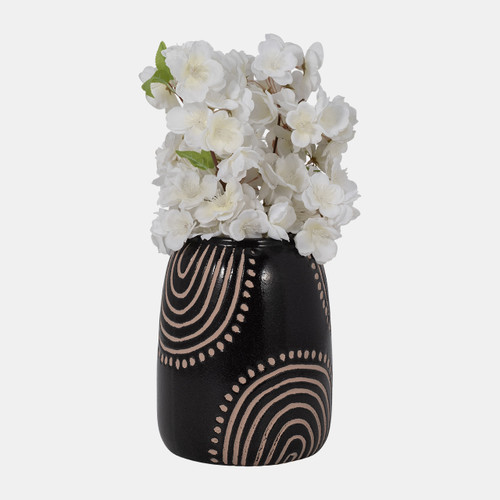 Sagebrook Home Cer 9" Tribal Arch Vase Black/tan Wishlist Create New