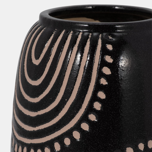 Sagebrook Home Cer 9" Tribal Arch Vase Black/tan Wishlist Create New