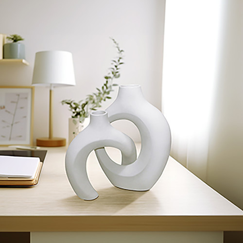 Sagebrook Home Cer S/2 11/13" Interlocking Vases White Wishlist Create New