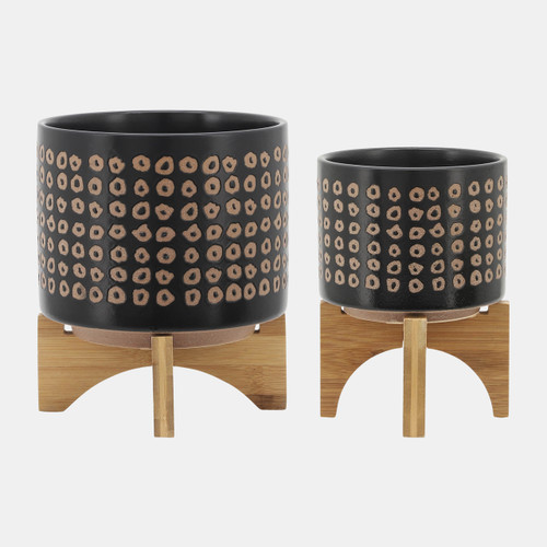 Sagebrook Home Cer S/2 5/8" Planter On Stand Brown Wishlist Create New