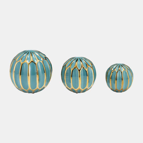 Sagebrook Home Cer S/3 4/5/6" Orbs Turq/gold Wishlist Create New