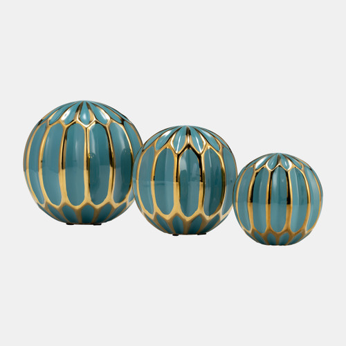 Sagebrook Home Cer S/3 4/5/6" Orbs Turq/gold Wishlist Create New