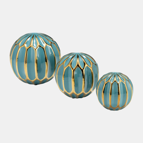 Sagebrook Home Cer S/3 4/5/6" Orbs Turq/gold Wishlist Create New