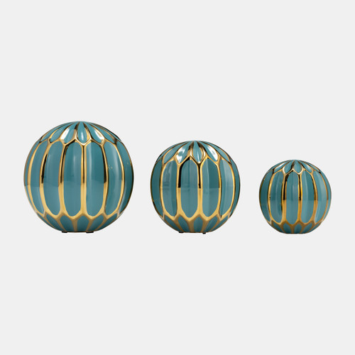 sagebrook home Cer S/3 4/5/6" Orbs Turq/gold Wishlist Create New